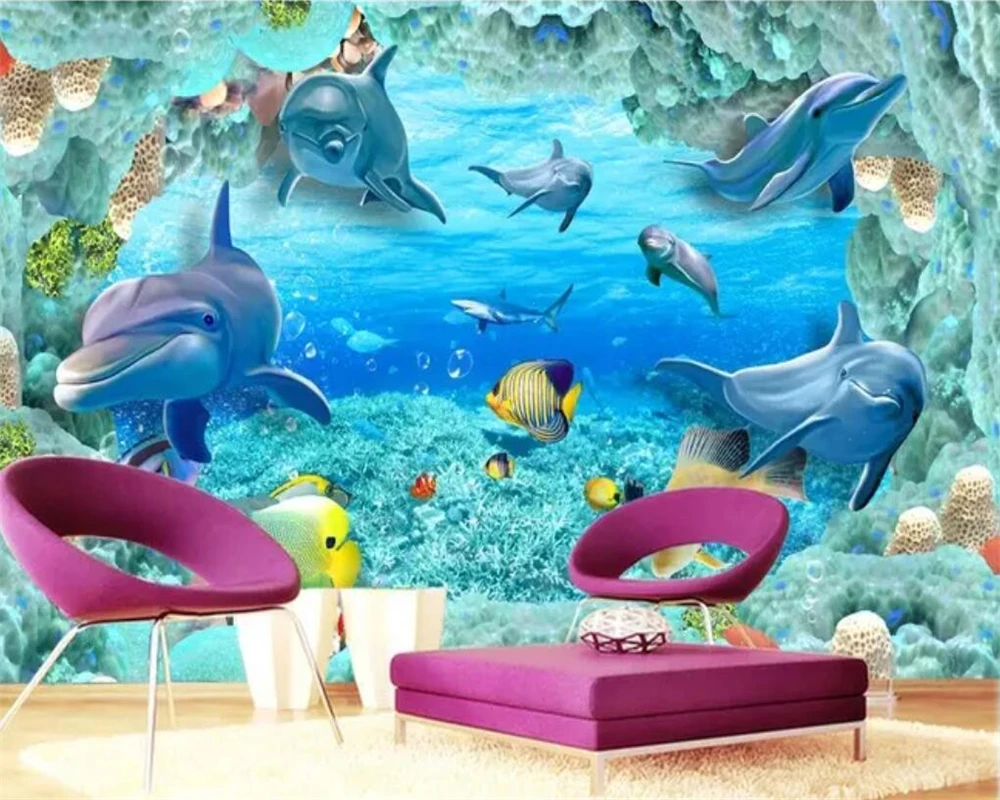 Beibehang Custom wallpaper underwater world 3D TV background wall decoration living room bedroom children's room 3d wallpaper
Beibehang Custom wallpaper underwater world 3D TV background wall decoration living room bedroom children's room 3d wallpaper