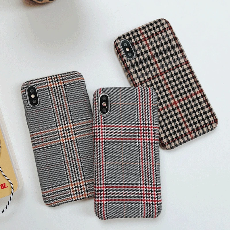 Retro Plaid Patterned Phone Cases for Iphone Xs Max Coque Fundas for Iphone Xr Half-Wrapped Fabric Cases Back Cover Shell Bumper
Retro Plaid Patterned Phone Cases for Iphone Xs Max Coque Fundas for Iphone Xr Half-Wrapped Fabric Cases Back Cover Shell Bumper