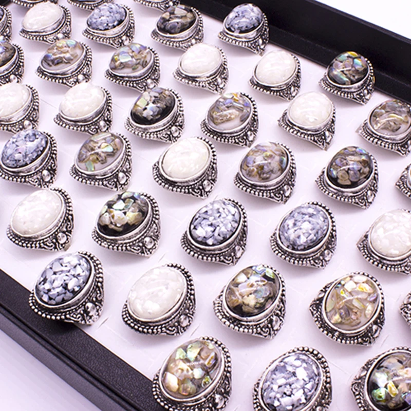Wholesale Vintage Stone Ring 12 Pieces Mix Size Colors Trendy Silver Color Punk Big Antique Stone Ring Men Jewelry Fashion
Wholesale Vintage Stone Ring 12 Pieces Mix Size Colors Trendy Silver Color Punk Big Antique Stone Ring Men Jewelry Fashion