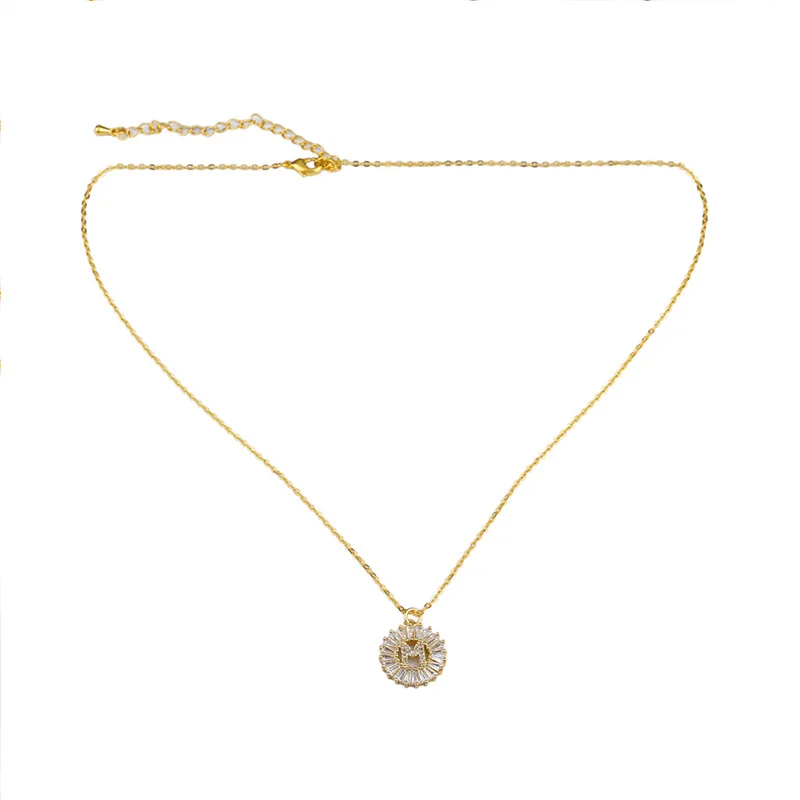 Фото 26 букв ожерелье золотого цвета с диском алфавит женское колье лучший подарок