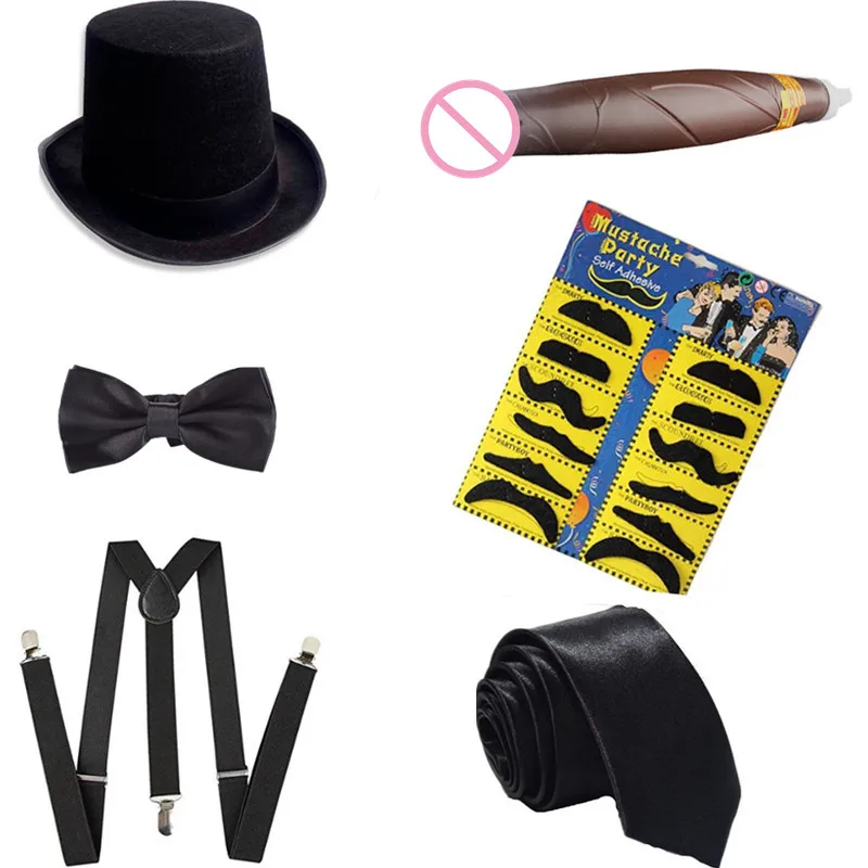 1920s Mens Manhattan Fedora Hat Y-Back Suspenders Bowtie Gangster Tie Toy Cigarette Cosplay Party Accessory Set Gatsby Magic Hat
1920s Mens Manhattan Fedora Hat Y-Back Suspenders Bowtie Gangster Tie Toy Cigarette Cosplay Party Accessory Set Gatsby Magic Hat