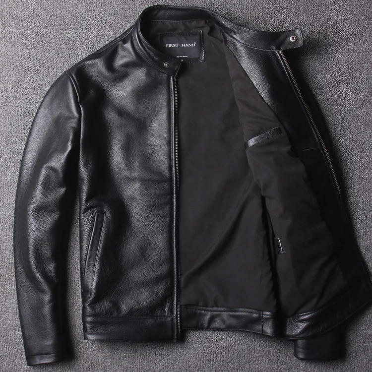 Genuine Leather Jacket Men Autumn Spring Stand Collar Motorcycle Cow Leather Clothing Real Leather Jackets Men Clothes 2018
Genuine Leather Jacket Men Autumn Spring Stand Collar Motorcycle Cow Leather Clothing Real Leather Jackets Men Clothes 2018