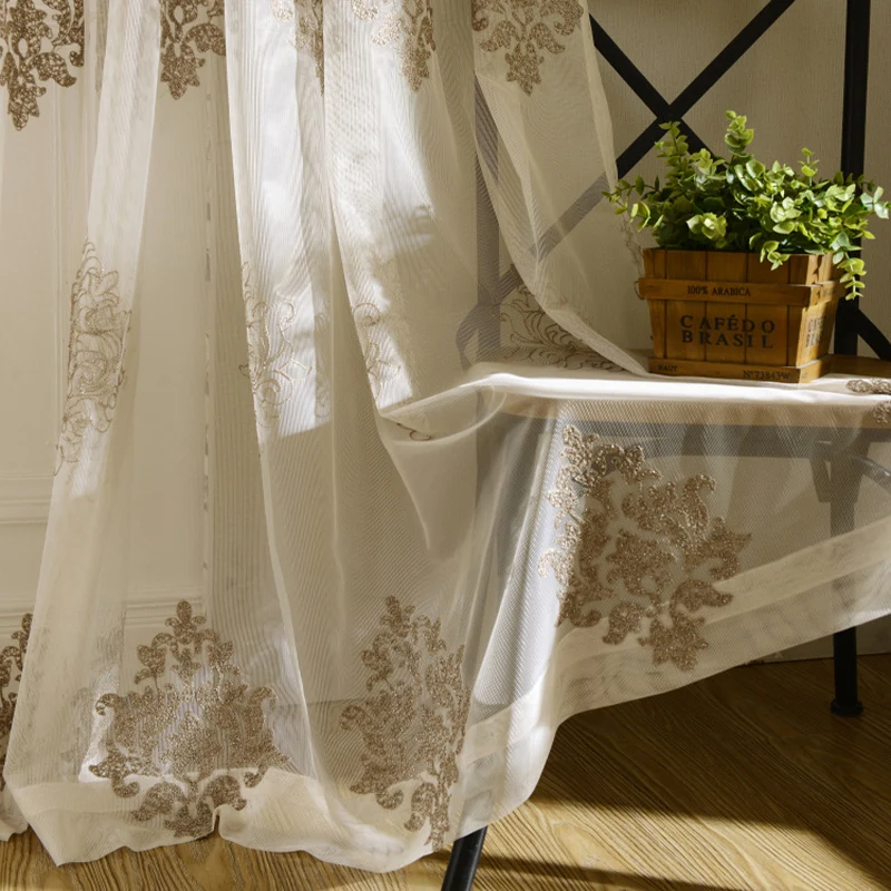 Bedroom Sheer Curtains European Embroidered Voile Curtains for Living Room Tulle Window Curtains
Bedroom Sheer Curtains European Embroidered Voile Curtains for Living Room Tulle Window Curtains