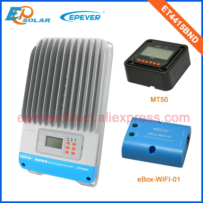 45A 45Amp ET4415BND wifi function MPPT Solar battery charger controller with black MT50 12v 24v 36v 48v Max Pv Input 150v
45A 45Amp ET4415BND wifi function MPPT Solar battery charger controller with black MT50 12v 24v 36v 48v Max Pv Input 150v