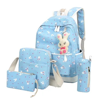 4Pcs/Sets 2019 Women Backpacks Cartoon Rabbit Printing Canvas Schoolbags for Teenage Girls Students Children Mochila Feminina
4Pcs/Sets 2019 Women Backpacks Cartoon Rabbit Printing Canvas Schoolbags for Teenage Girls Students Children Mochila Feminina