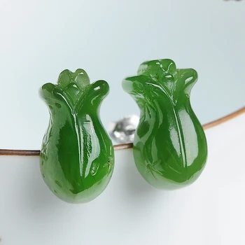 2019 new 925 silver ear needle natural jade and Tian Yubi jade flower earrings female models with certificate
2019 new 925 silver ear needle natural jade and Tian Yubi jade flower earrings female models with certificate