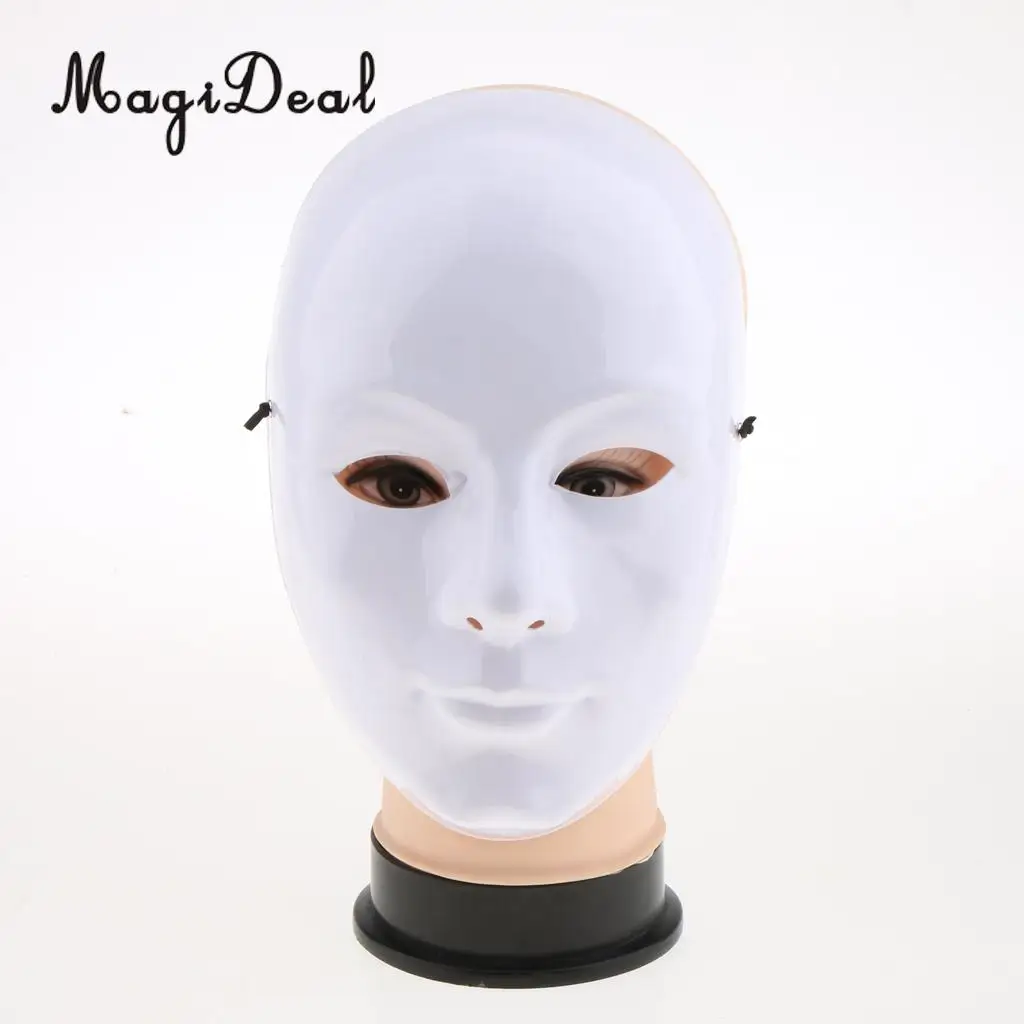 White Face Adult Mask Blank Male Mask Halloween Costume Unpainted Mask