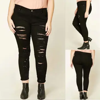 New Trendy Women Lady Fashion Destroyed Hole Light Black Chic Denim Ripped Jeans Skinny Pants
New Trendy Women Lady Fashion Destroyed Hole Light Black Chic Denim Ripped Jeans Skinny Pants