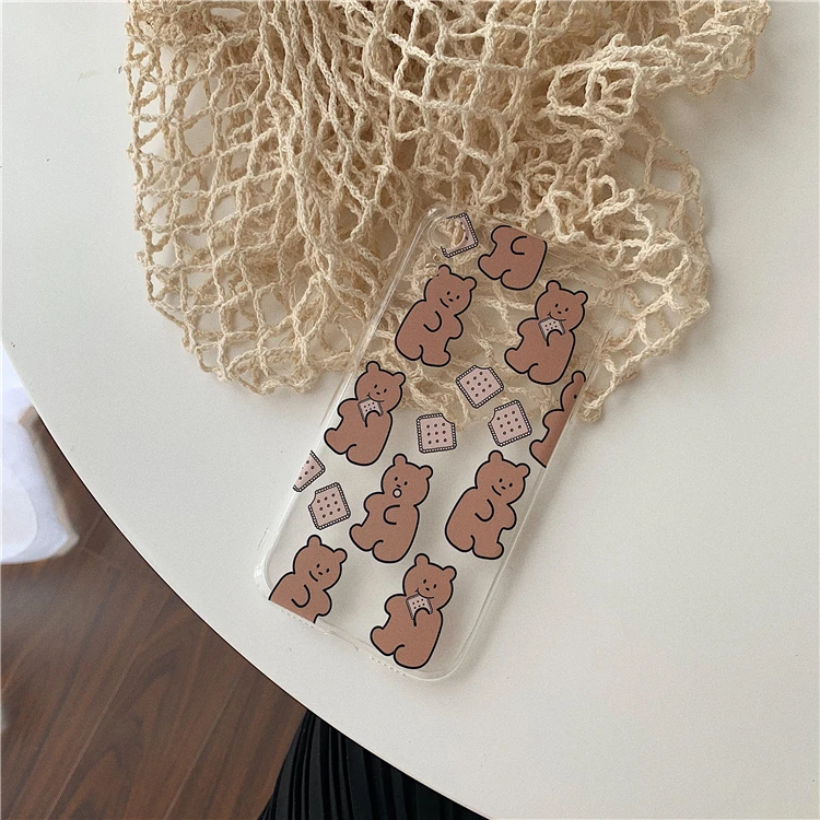 

Cartoon Cookie Bears Phone Case For iphone XS Max X XR 8 7 6 6S Plus Back Cover Fashion Soft TPU Matte Cases Lovely Animal Capa