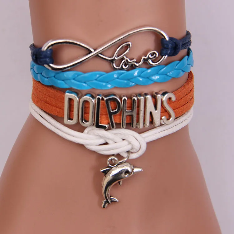 Fashion Dolphins Charms Leather Bracelet Silver Alloy Infinity Wax Cords Bangle Wrap Wristbands Men Women Handmade Jewelry Gift
Fashion Dolphins Charms Leather Bracelet Silver Alloy Infinity Wax Cords Bangle Wrap Wristbands Men Women Handmade Jewelry Gift