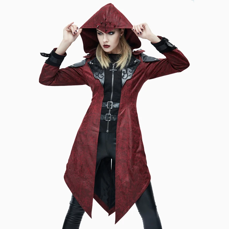 Devil Fashion Autumn Winter Punk Style Faux Leather Women Dovetail Long Jackets Gothic Hooded Coats Punk Handsome Outerwear
Devil Fashion Autumn Winter Punk Style Faux Leather Women Dovetail Long Jackets Gothic Hooded Coats Punk Handsome Outerwear
