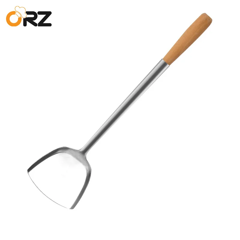 ORZ Wooden Handle Kitchen Spatula Shovel Cooking Pot Turner Stainless Steel Kitchen Cooking Utensils Cookware
ORZ Wooden Handle Kitchen Spatula Shovel Cooking Pot Turner Stainless Steel Kitchen Cooking Utensils Cookware