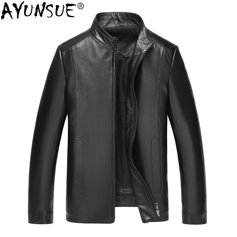 AYUNSUE Genuine Leather Jacket Men Autumn Sheepskin Coat Motorcycle Mens Leather Coats Blouson Cuir Homme P-13-1513 KJ1261
AYUNSUE Genuine Leather Jacket Men Autumn Sheepskin Coat Motorcycle Mens Leather Coats Blouson Cuir Homme P-13-1513 KJ1261