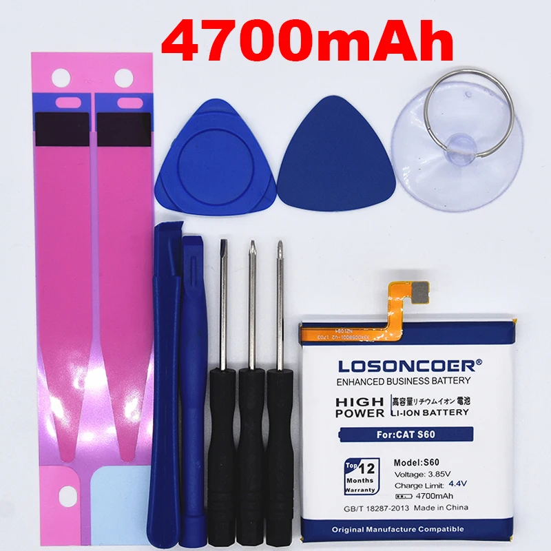 

100% Original LOSONCOER 4950mAh APP-12F-F57571-CGX-111 for Caterpillar CAT S60 Mobile Phone Battery +Free tools