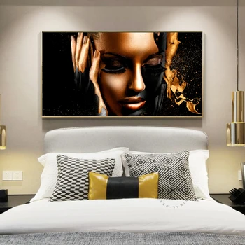 Africa Black Women Canvas Painting Wall Pictures For Living Room Posters and Prints Golden Color Figure Art Cuadros Decoration
Africa Black Women Canvas Painting Wall Pictures For Living Room Posters and Prints Golden Color Figure Art Cuadros Decoration