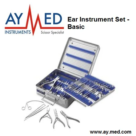 Premium Quality Ear Instrument Set - Basic - Surgical Surgery Scissors