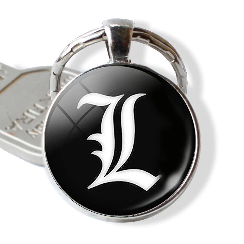 Death Note Glass Cabochon Pendant Keychain Light Yagami L Ryuk Ryuuku Keychain Cosplay Jewelry
Death Note Glass Cabochon Pendant Keychain Light Yagami L Ryuk Ryuuku Keychain Cosplay Jewelry