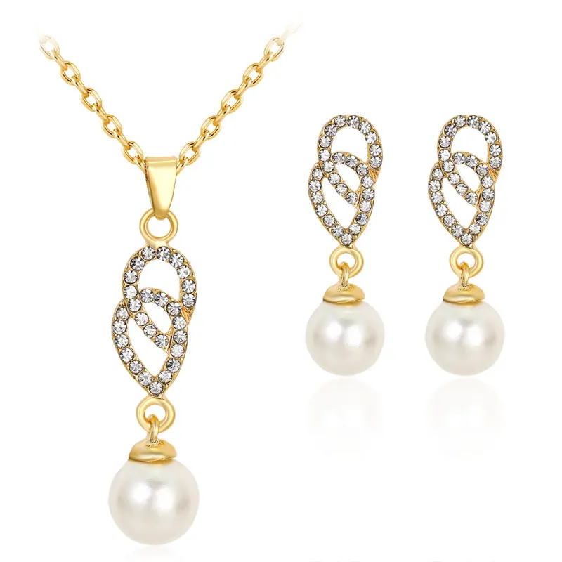 2018 Wedding Earrings and Necklace Rhinestone African Costume Jewelry Sets Fashion Pearl Women's Earrings Jewellry Set 
2018 Wedding Earrings and Necklace Rhinestone African Costume Jewelry Sets Fashion Pearl Women's Earrings Jewellry Set
