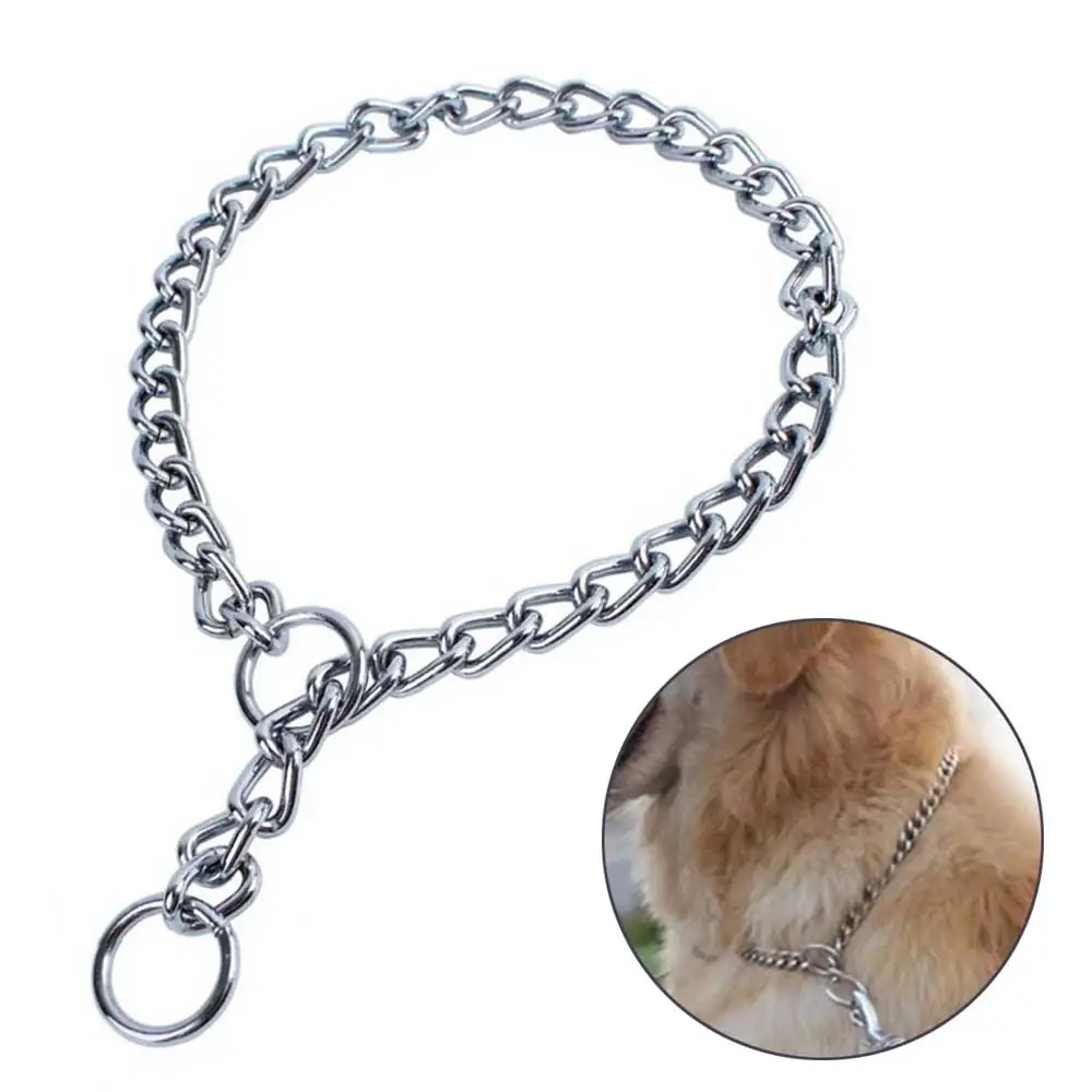 Metal Stainless Steel Dog Collar Chain Double Row Chrome Plated Choke Training Show Collar Adjustable Safety Control
Metal Stainless Steel Dog Collar Chain Double Row Chrome Plated Choke Training Show Collar Adjustable Safety Control