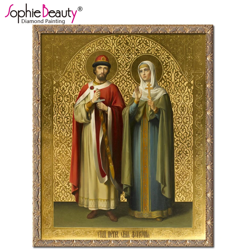 Картина из страз 5D сделай сам Софи Бьюти 3D Религиозные пары вышивка крестиком