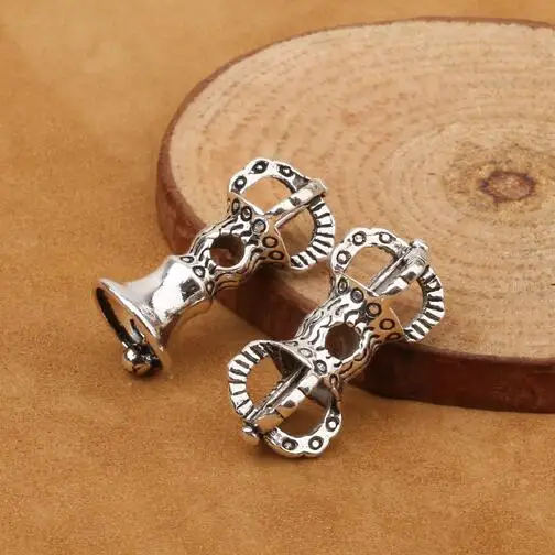 Handmade 925 Silver Dorje & Bell Amulet Sterling Tibetan Buddhist Mala's Counter Charms | Украшения и аксессуары