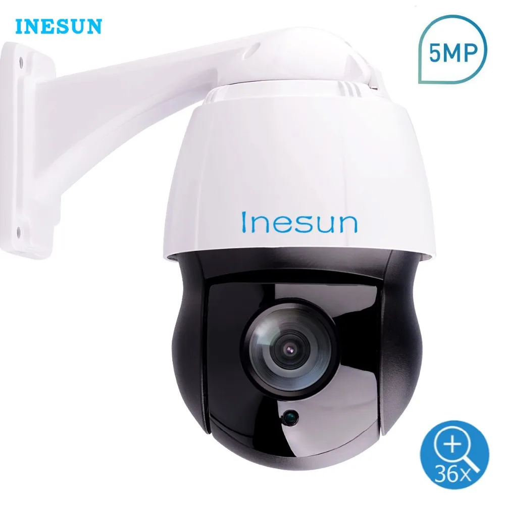 

Inesun Outdoor 36X Optical Zoom PTZ IP Security Camera 5MP Super HD High Speed Dome Camera Laser IR Night Vision up to 500 ft