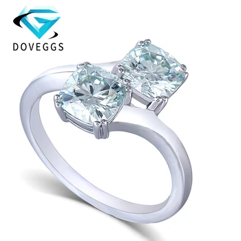 DovEggs 1.7 mm Band Width 2CTW Two Stone 6.5*6.5mm Cushion Cut Slight Blue Moissanite sterling 925 Silver Engagement Ring
DovEggs 1.7 mm Band Width 2CTW Two Stone 6.5*6.5mm Cushion Cut Slight Blue Moissanite sterling 925 Silver Engagement Ring