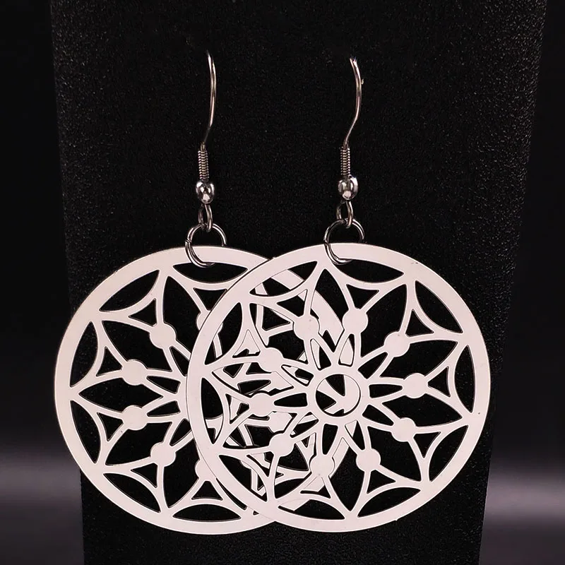 2019 Big Flower Stainless Steel Dangle Earrings for Women Silver Color Boho Earrings Jewelry boucle d'oreille fantaisie E612459
2019 Big Flower Stainless Steel Dangle Earrings for Women Silver Color Boho Earrings Jewelry boucle d'oreille fantaisie E612459