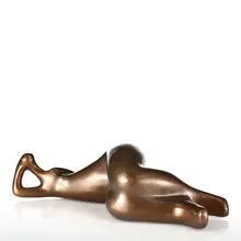 Tooarts gordo mulher nap fibra de vidro escultura acessórios de decoração para casa obras de arte design original estatuetas escultura(China)