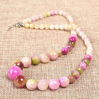 Focus on light pink candy transparent gem Double color and There are beads large and small Jasper necklace, slowly girl heart
Focus on light pink candy transparent gem Double color and There are beads large and small Jasper necklace, slowly girl heart