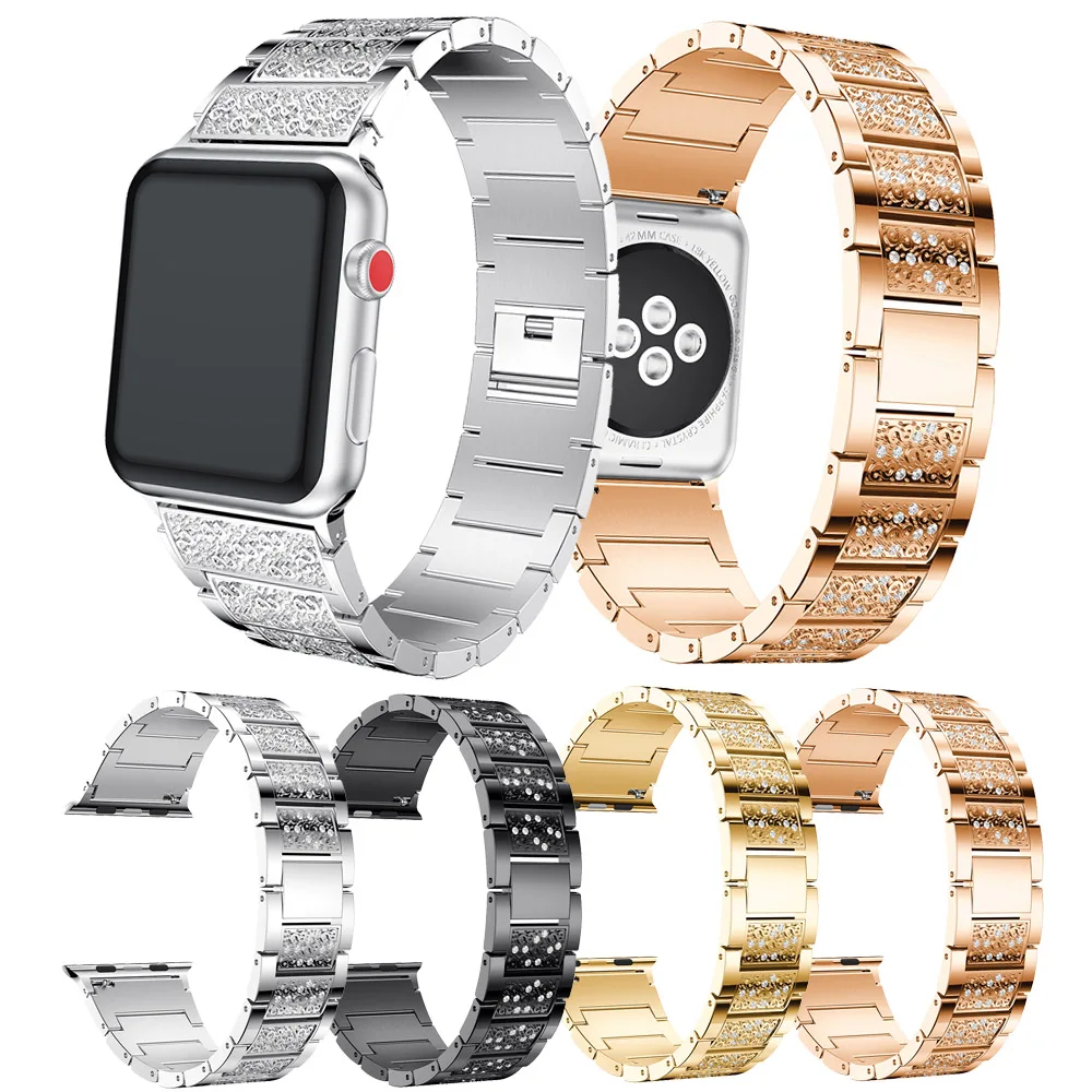 Rose Gold Stainless Steel Crystal Watch Strap For Apple Watch Series 1 2 3 38mm 42mm Alternative Band For iWatch Accessories
Rose Gold Stainless Steel Crystal Watch Strap For Apple Watch Series 1 2 3 38mm 42mm Alternative Band For iWatch Accessories