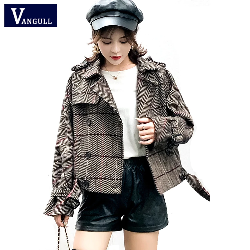 Fashion Casual Korean Women's Clothing 2018 Autumn & Winter Double Breasted Female Coats long sleeve Plaid loose Basic Jackets
Fashion Casual Korean Women's Clothing 2018 Autumn & Winter Double Breasted Female Coats long sleeve Plaid loose Basic Jackets