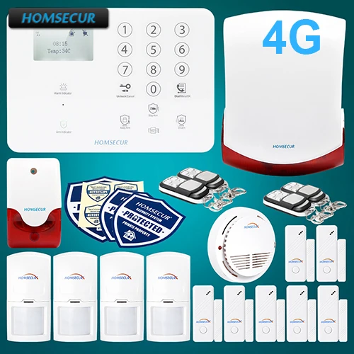 HOMSECUR Wireless&wired 4G LCD Home Security Alarm System+Multi-Languages Menu GA01-4G-W
HOMSECUR Wireless&wired 4G LCD Home Security Alarm System+Multi-Languages Menu GA01-4G-W