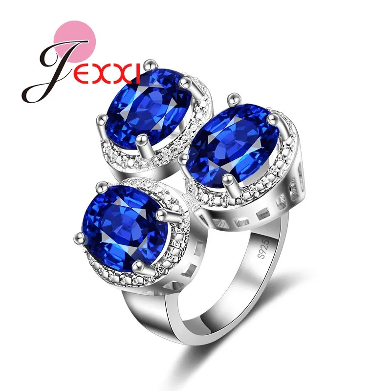 Fashionable Style Sparkling Blue Clearly Crystal Rings For Women 925 Sterling Silver Engagement Wedding Rings Jewelry
Fashionable Style Sparkling Blue Clearly Crystal Rings For Women 925 Sterling Silver Engagement Wedding Rings Jewelry