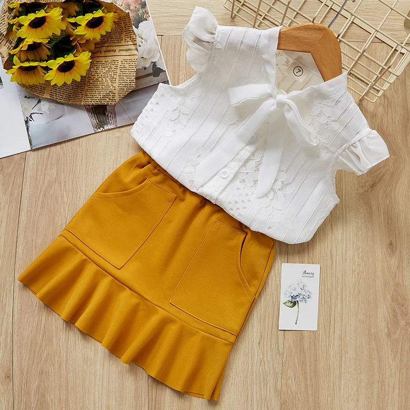 Baby Girls Clothes Sets 2019 Brand Kids Clothes Summer Sleelvess T-shirt and Skirt 2 Pcs Suit for Children Clothing 2 6 Years
Baby Girls Clothes Sets 2019 Brand Kids Clothes Summer Sleelvess T-shirt and Skirt 2 Pcs Suit for Children Clothing 2 6 Years