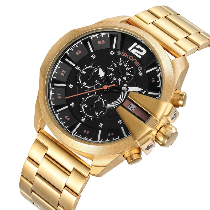 Mens Watches Top Brand Luxury Gold Black Stainless Steel Chronograph Quartz Clock Male Famous Design Business Watch Man New 2019
Mens Watches Top Brand Luxury Gold Black Stainless Steel Chronograph Quartz Clock Male Famous Design Business Watch Man New 2019