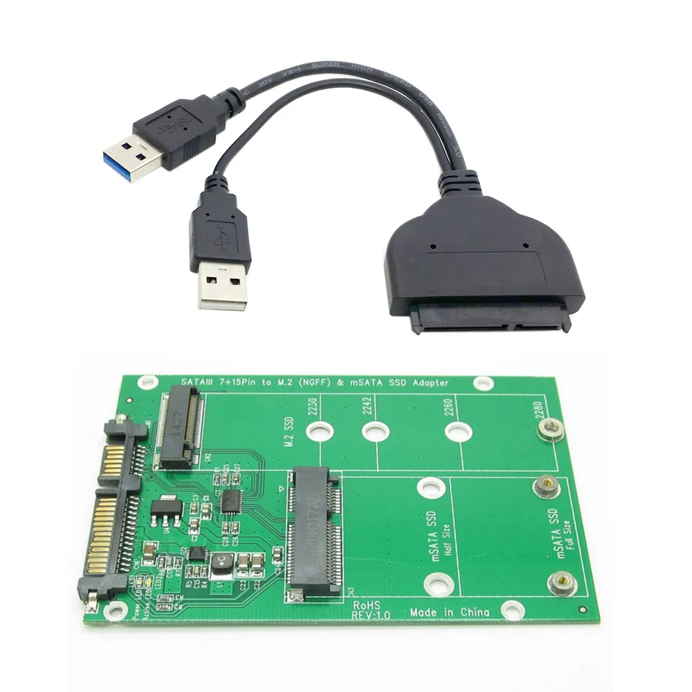 USB 3.0 to SATA 22pin 2.5" Hard Disk to 2 in 1 Combo 2 Lane M.2 NGFF & mSATA SSD Adapter Converter
USB 3.0 to SATA 22pin 2.5" Hard Disk to 2 in 1 Combo 2 Lane M.2 NGFF & mSATA SSD Adapter Converter