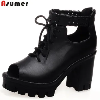 ASUMER 2020 summer new arrive women boots fahsion zipper lace up ankle boots black peep toe platform summer boots
ASUMER 2020 summer new arrive women boots fahsion zipper lace up ankle boots black peep toe platform summer boots