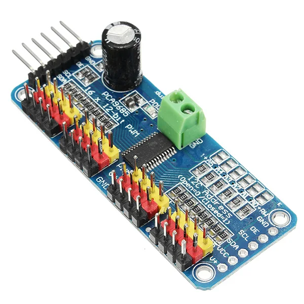1PC PCA9685 16-Channel 12-bit PWM Servo Motor Driver I2C Module For Arduino Module Board New Wholesale
1PC PCA9685 16-Channel 12-bit PWM Servo Motor Driver I2C Module For Arduino Module Board New Wholesale