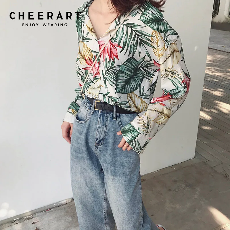 Cheerart Floral Blouse V Neck Long Sleeve Korean Blouse Women Print Floral Top Spring Flower Blouse Clothing
Cheerart Floral Blouse V Neck Long Sleeve Korean Blouse Women Print Floral Top Spring Flower Blouse Clothing
