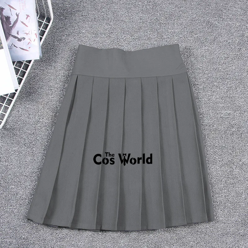 Damenmode High Waist Plissee Rock Schuluniform Karierter Rock elastischer Rock Cosplay Kostüm 35