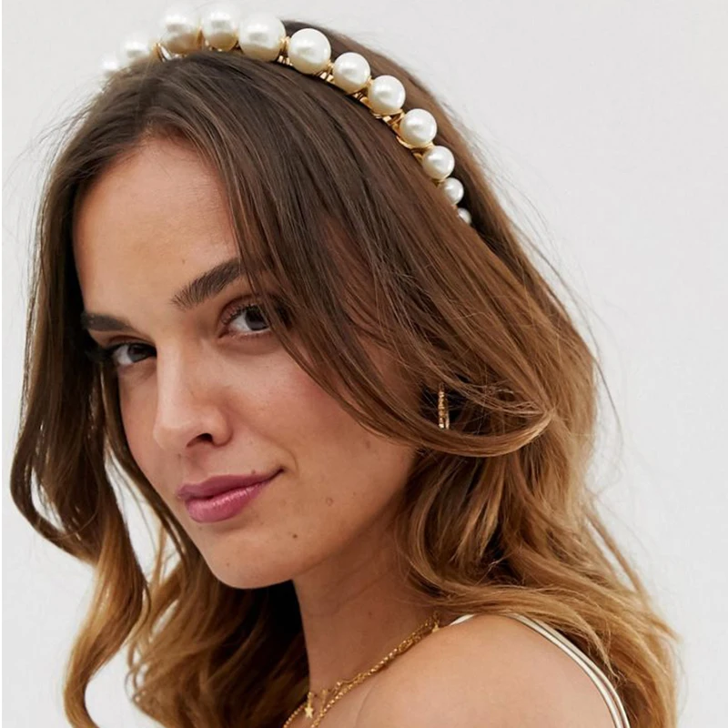 Girls Pearl Hairband Princess Headband Crystal Jewelry Hair Accessories KS