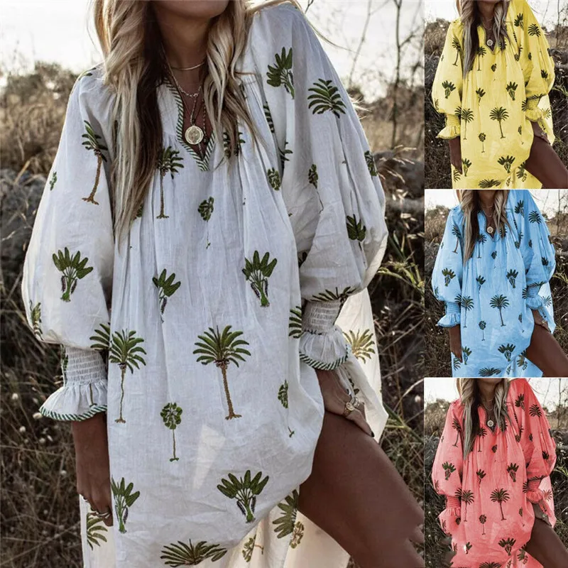 2019 Summer Dress New Women Long Sleeve Boho Print Party Casual Linen Kaftan Boho Style Mini Dress Summer Clothes For Women
2019 Summer Dress New Women Long Sleeve Boho Print Party Casual Linen Kaftan Boho Style Mini Dress Summer Clothes For Women