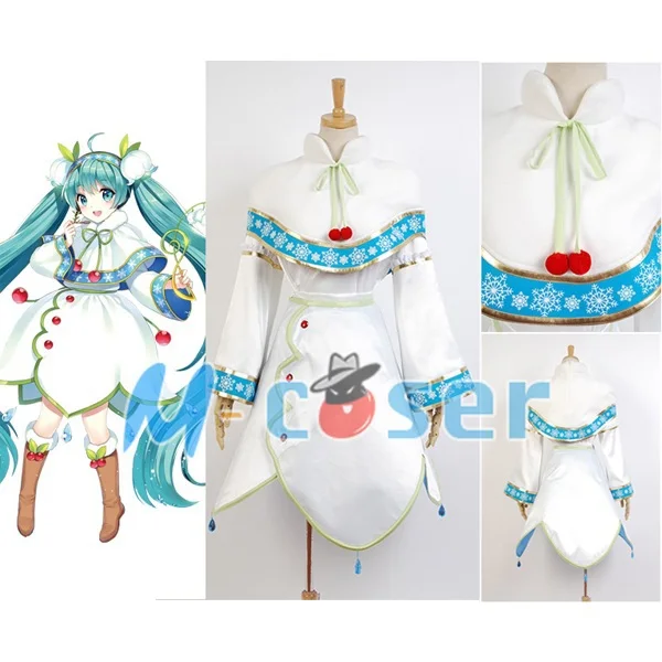 Vocaloid Snow Miku Women Dress Outfit Cosplay Costume Halloween Christmas Party Full set
Vocaloid Snow Miku Women Dress Outfit Cosplay Costume Halloween Christmas Party Full set