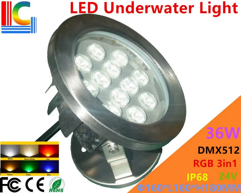 DMX512 3 Channel 36W RGB 3in1 LED Underwater Light 24V Underwater Floodlight IP68 stainless steel Waterproof Pond Lamp 2PCs/Lot
DMX512 3 Channel 36W RGB 3in1 LED Underwater Light 24V Underwater Floodlight IP68 stainless steel Waterproof Pond Lamp 2PCs/Lot