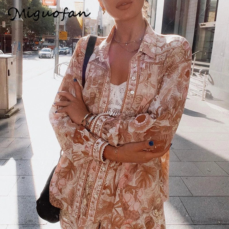 Miguofan Bohemian Floral Print Blouse Tops Women Shirt Chiffion Long Sleeve Buttons Pink Boho Blouses Tops Summer Female 2019
Miguofan Bohemian Floral Print Blouse Tops Women Shirt Chiffion Long Sleeve Buttons Pink Boho Blouses Tops Summer Female 2019