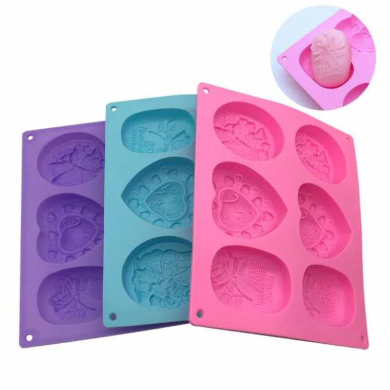 6 Holes Flower Silicone Soap Heart Oval Form 3D Soap Moulds Making Tools Fondant Cake Decor Kitchen Accessories Cake Craft
6 Holes Flower Silicone Soap Heart Oval Form 3D Soap Moulds Making Tools Fondant Cake Decor Kitchen Accessories Cake Craft