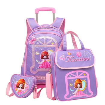 3PCS/set girl trolley backpack Cartoon school bag kids 6-15 years students Detachable waterproof backpack travel luggage
3PCS/set girl trolley backpack Cartoon school bag kids 6-15 years students Detachable waterproof backpack travel luggage