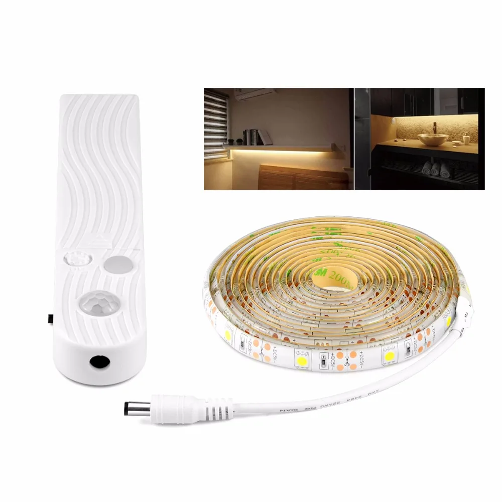 DC 5V Battery Operated 5050 LED Strip PIR Motion Sensor LED Wardrobe Light fita de led luz Night Light SMD 2835 Closet Lamp Tape
DC 5V Battery Operated 5050 LED Strip PIR Motion Sensor LED Wardrobe Light fita de led luz Night Light SMD 2835 Closet Lamp Tape