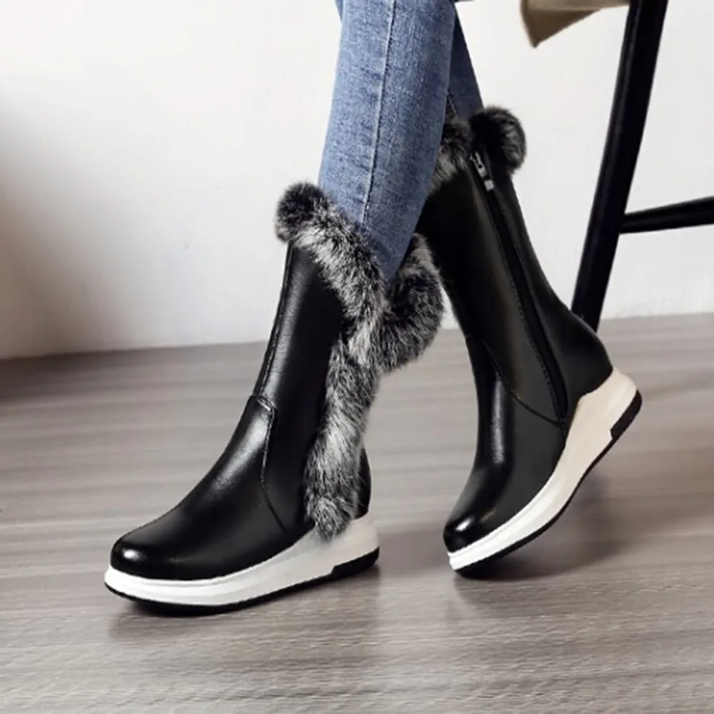 YOUYEDIAN Women Boots Black Fur Boots Leather Wedges Mid Calf Boots Winter Female Shoes Plus Size 35-43 Botas Mujer
YOUYEDIAN Women Boots Black Fur Boots Leather Wedges Mid Calf Boots Winter Female Shoes Plus Size 35-43 Botas Mujer